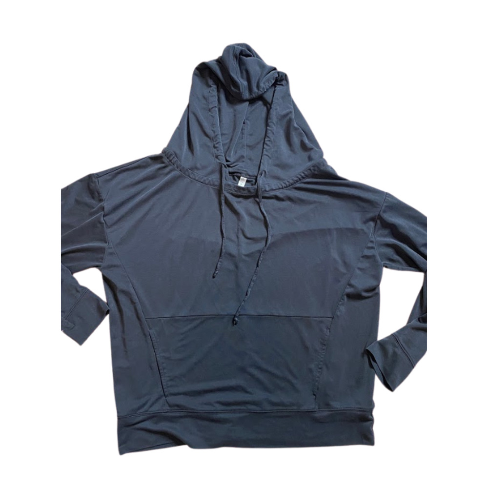 Fabletics Gray Drawstring Pullover Hood Sweatshirt
